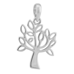 Anhnger 20x15mm Baum mit Blttern filigran glnzend Silber 925