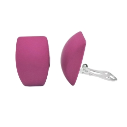 Clip Ohrring 27x17mm Trapez pink matt Kunststoff-Bouton - 01366